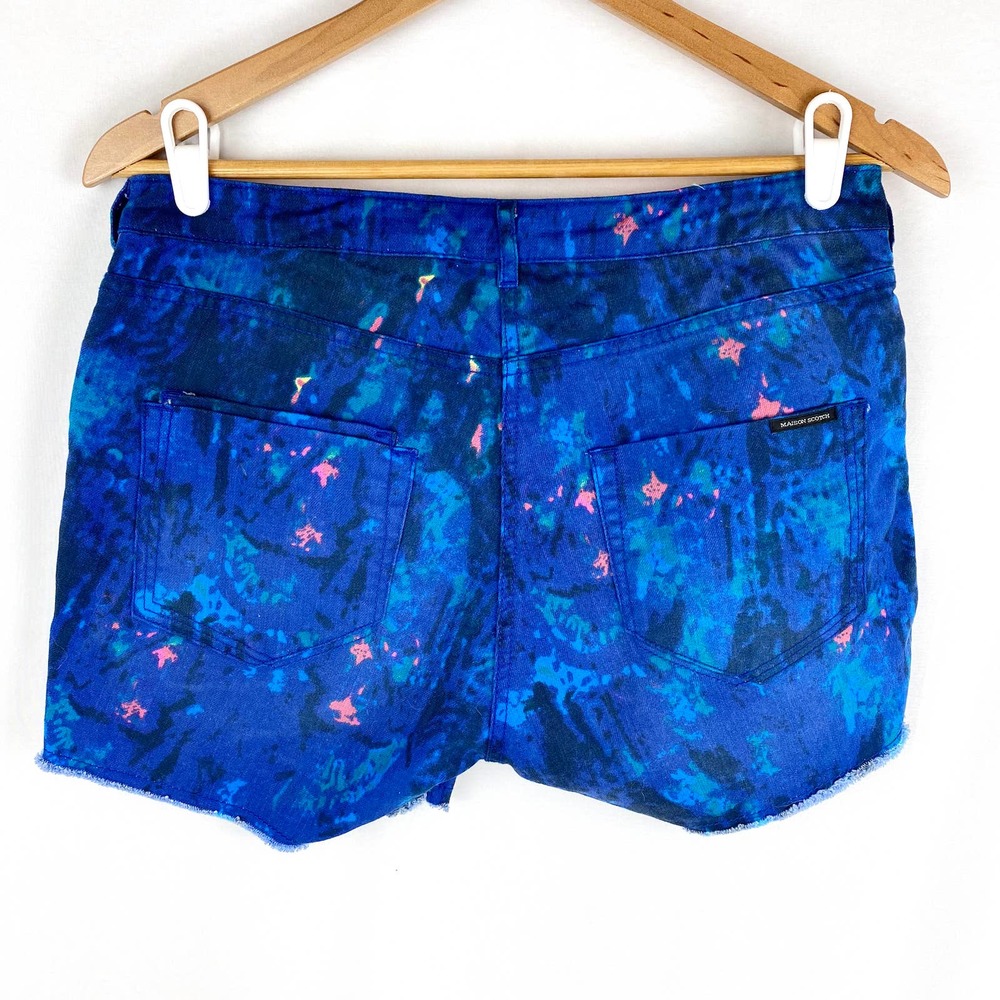 Maison Scotch Shorts Blue Embroidered Denim NWT 28 - Picture 2 of 9
